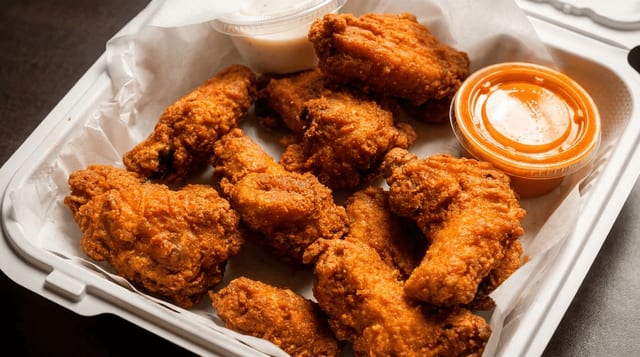 Breaded Wings (10 Pieces).