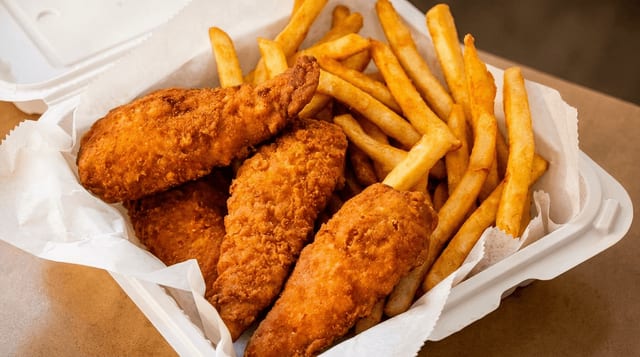 Chicken Fingers with French Fries.